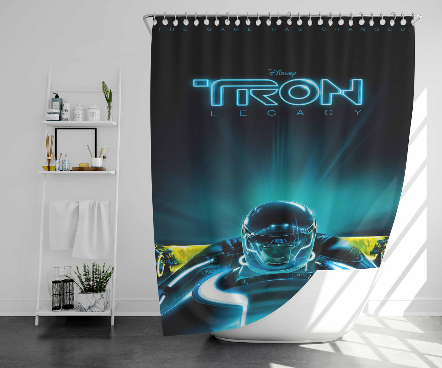Tron The Game Has Changed Bathroom Shower Curtain Fabric Waterproof | 66 X 72 Inch