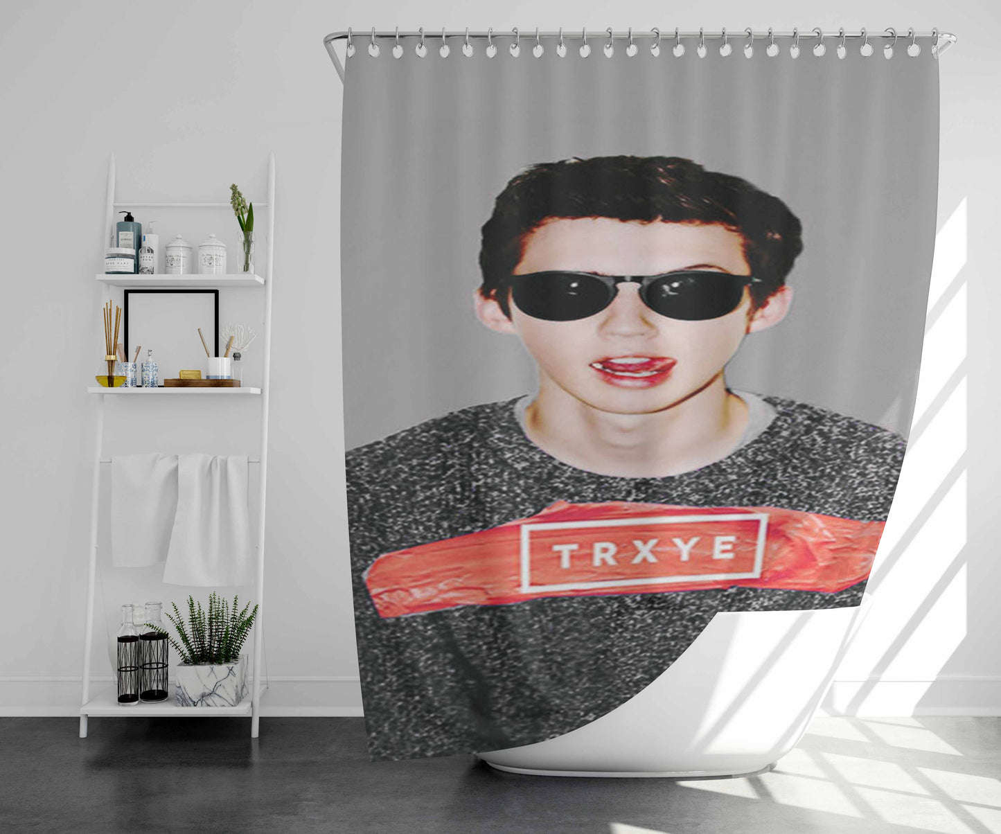 Trxye Bathroom Shower Curtain Fabric Waterproof | 66 X 72 Inch