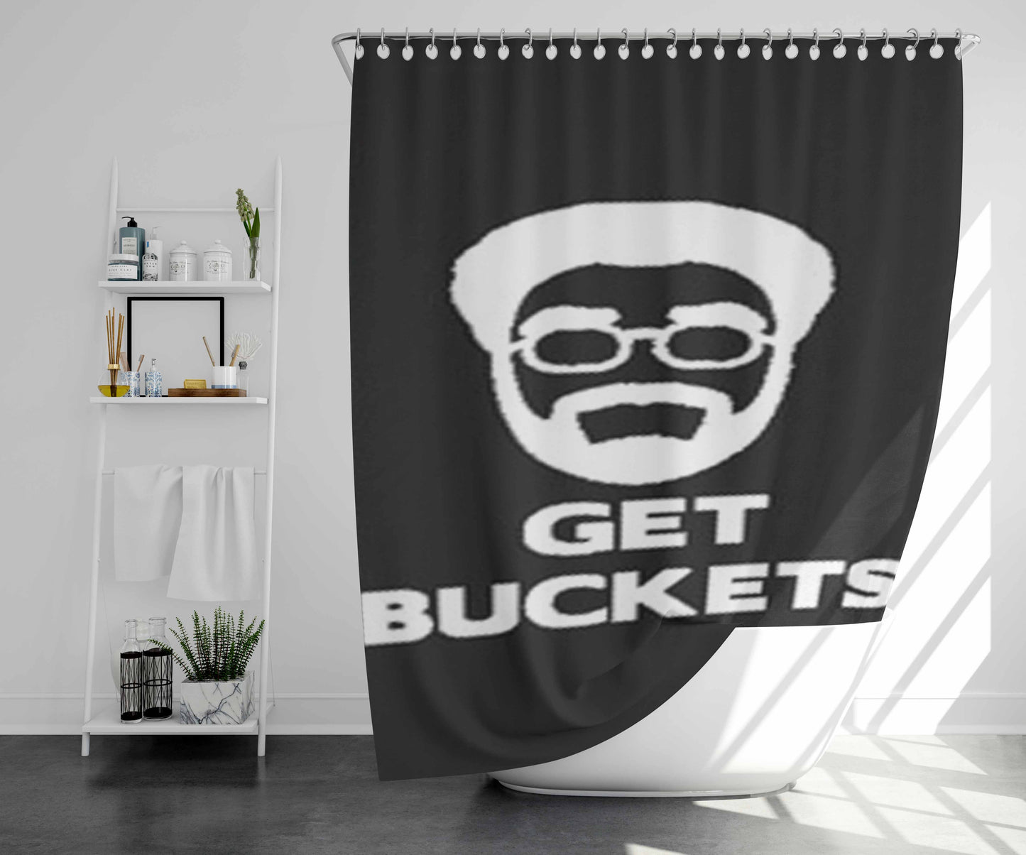 Uncle Drew Get Buckets Bathroom Shower Curtain Fabric Waterproof | 66 X 72 Inch