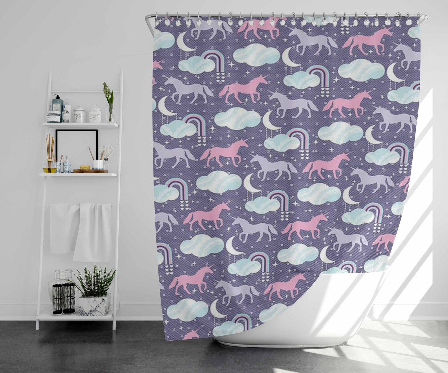 Uncle Pegasus Pattern Bathroom Shower Curtain Fabric Waterproof | 66 X 72 Inch