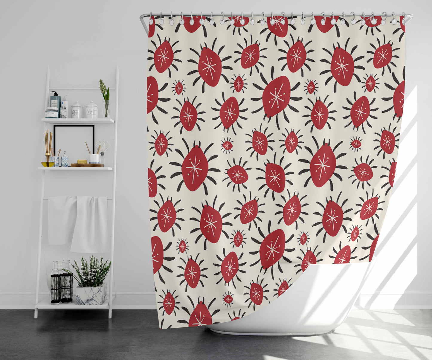 Valentines Love Patter Bathroom Shower Curtain Fabric Waterproof | 66 X 72 Inch
