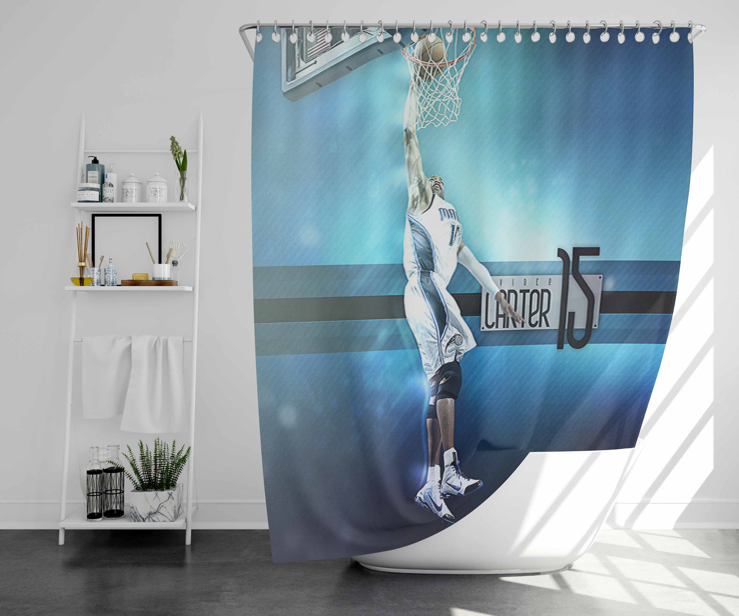 Vince Charter Orlando Magics Bathroom Shower Curtain Fabric Waterproof | 66 X 72 Inch