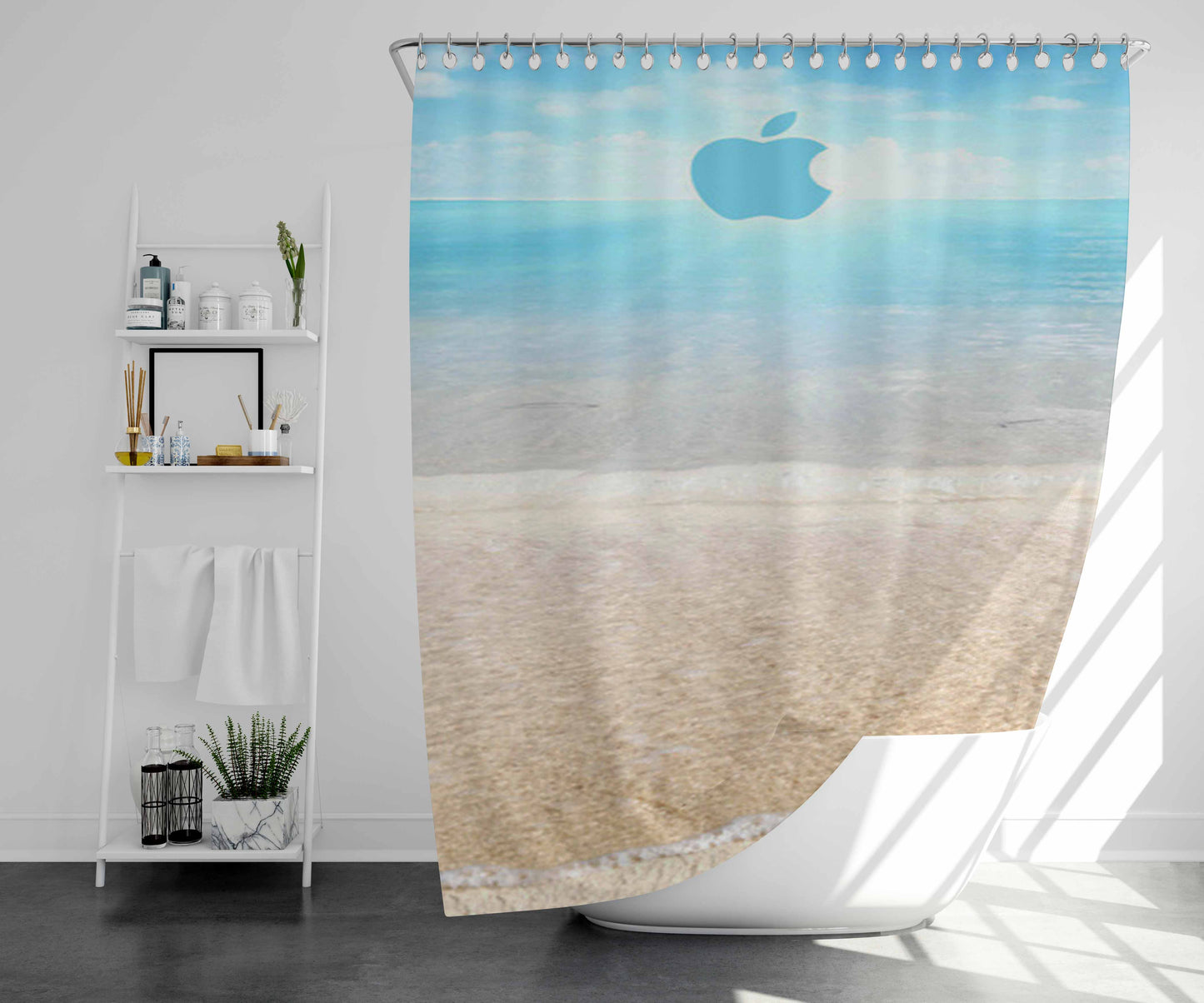 Vintage Beach Bathroom Shower Curtain Fabric Waterproof | 66 X 72 Inch