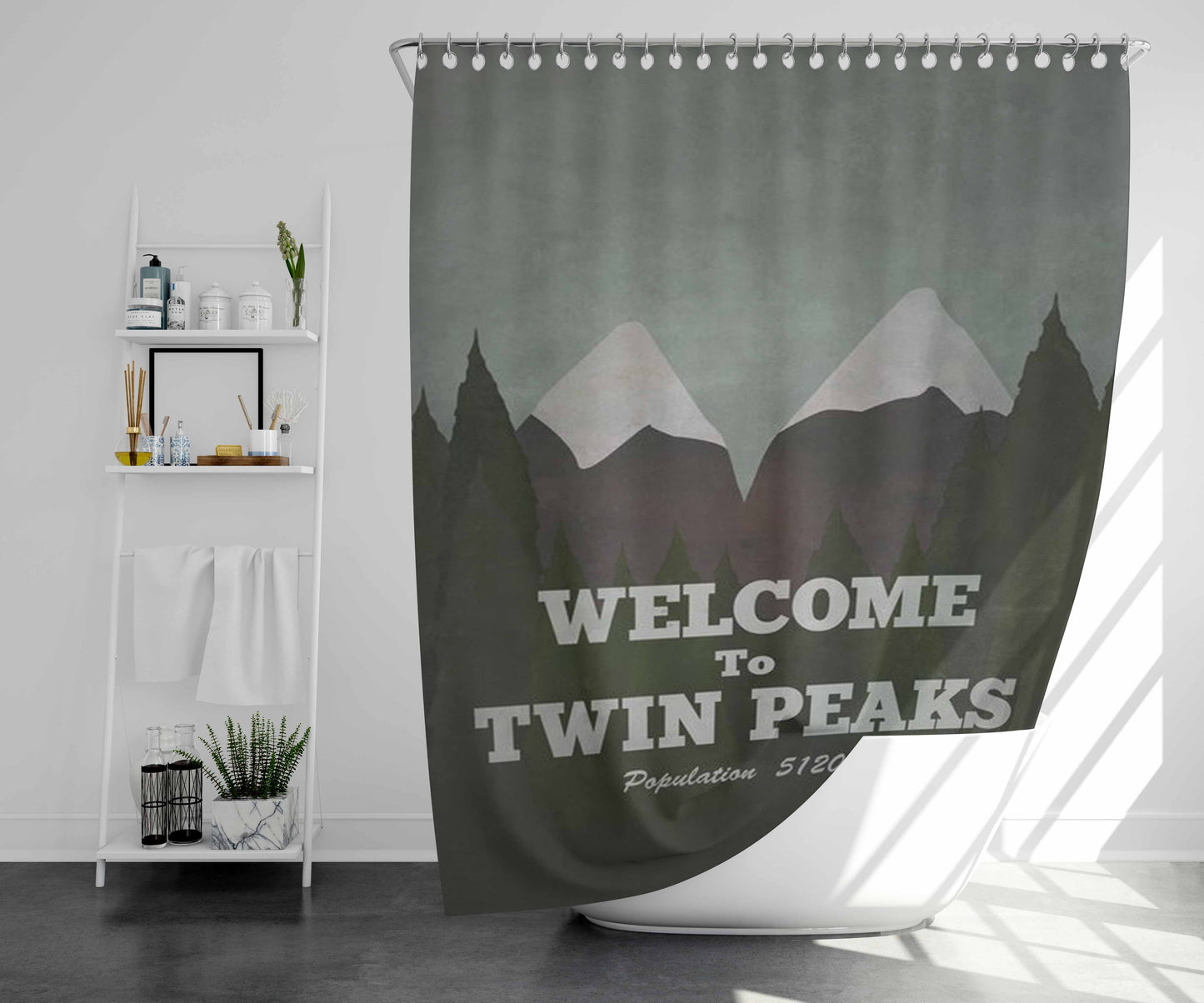 Visit Twin Peaks Bathroom Shower Curtain Fabric Waterproof | 66 X 72 Inch