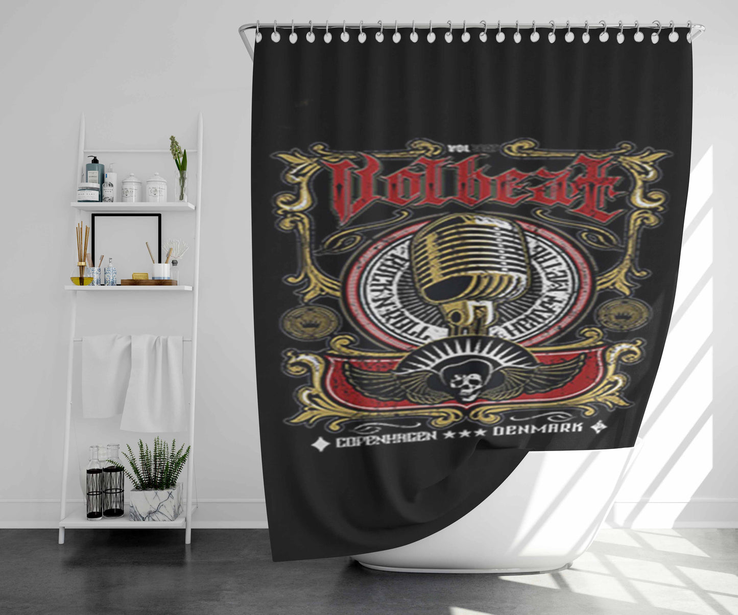 Volbeat Heavy Metal New Logo Bathroom Shower Curtain Fabric Waterproof | 66 X 72 Inch