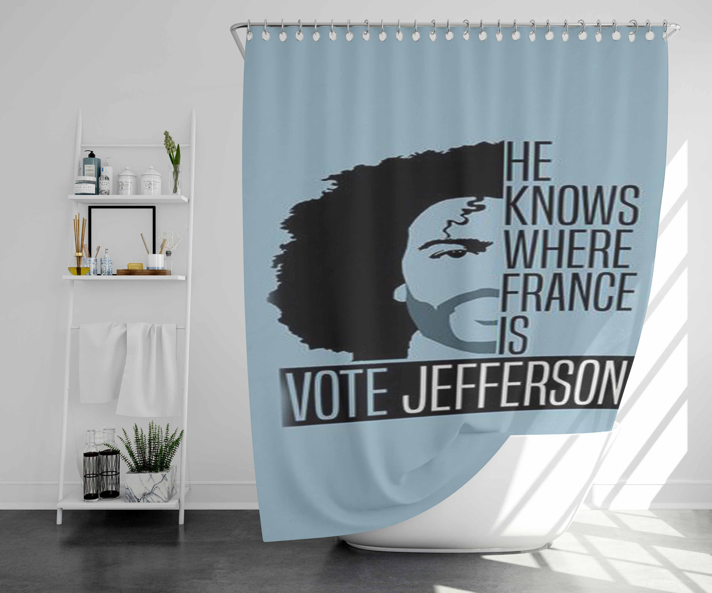 Vote For Jefferson Bathroom Shower Curtain Fabric Waterproof | 66 X 72 Inch