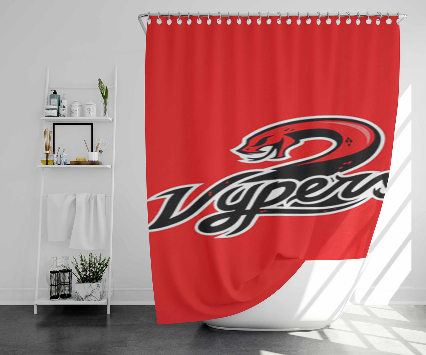 Vypers Logo Red Bathroom Shower Curtain Fabric Waterproof | 66 X 72 Inch