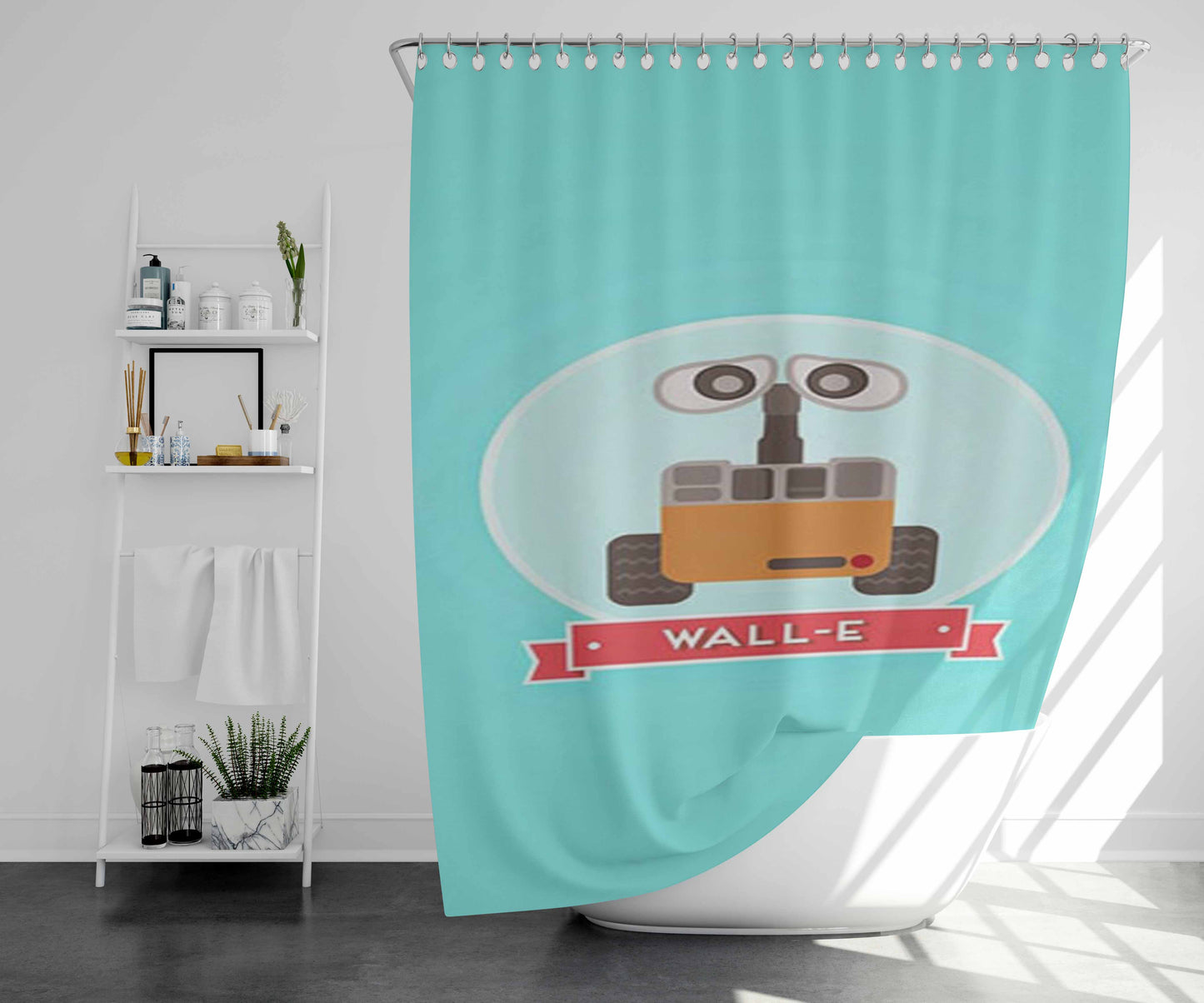Wall-E 1 Bathroom Shower Curtain Fabric Waterproof | 66 X 72 Inch