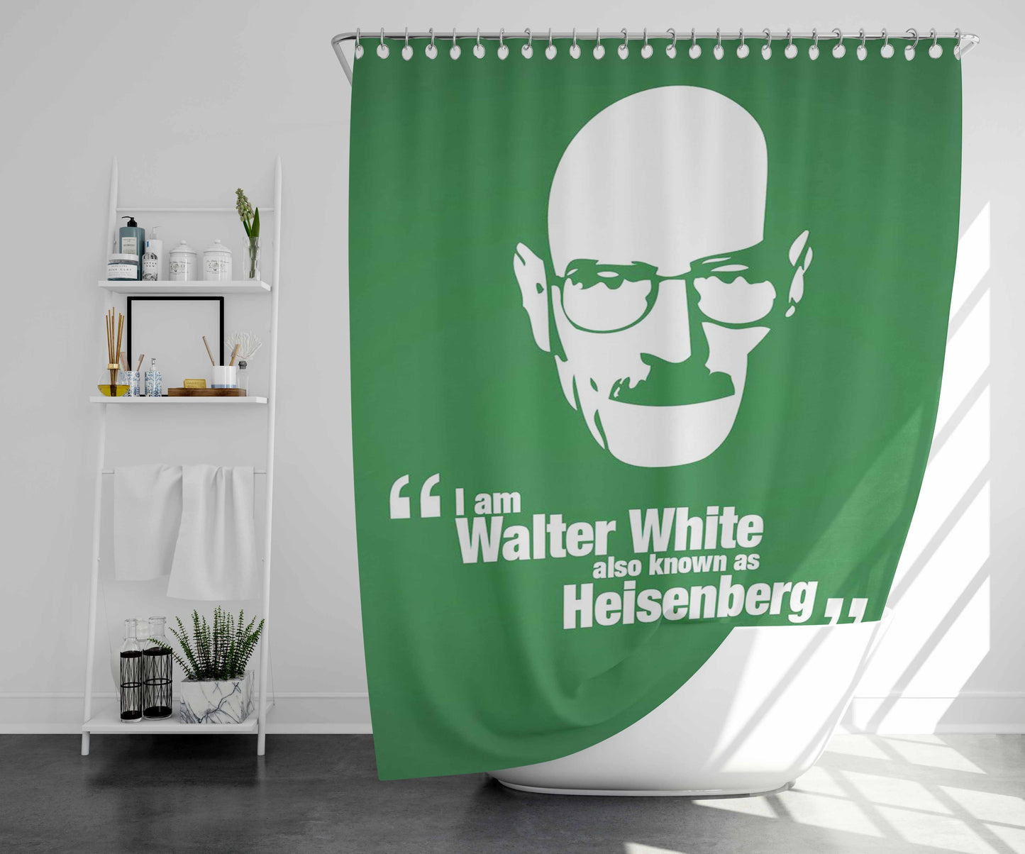 Walter White Bathroom Shower Curtain Fabric Waterproof | 66 X 72 Inch