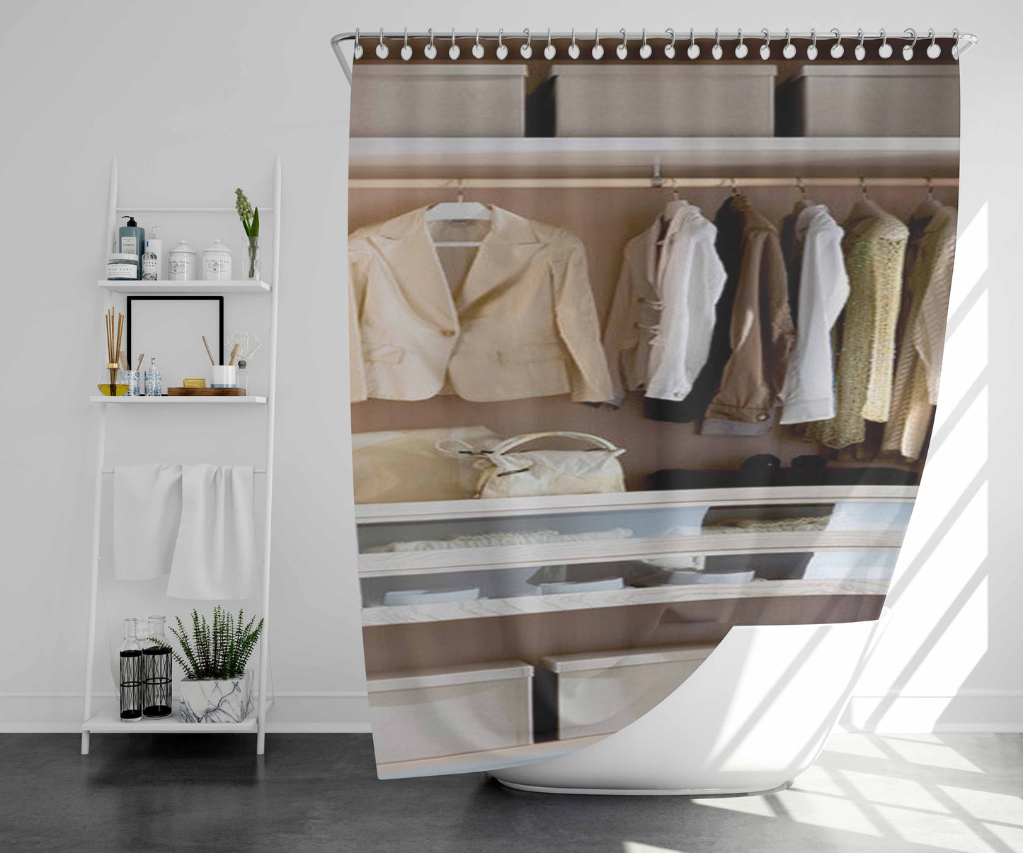 Wardrobe Bathroom Shower Curtain Fabric Waterproof | 66 X 72 Inch