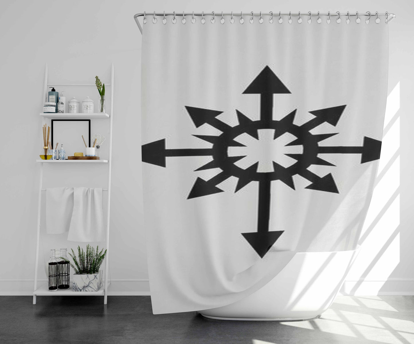 Warhammer 40K Chaos Black Legion Symbol Bathroom Shower Curtain Fabric Waterproof | 66 X 72 Inch