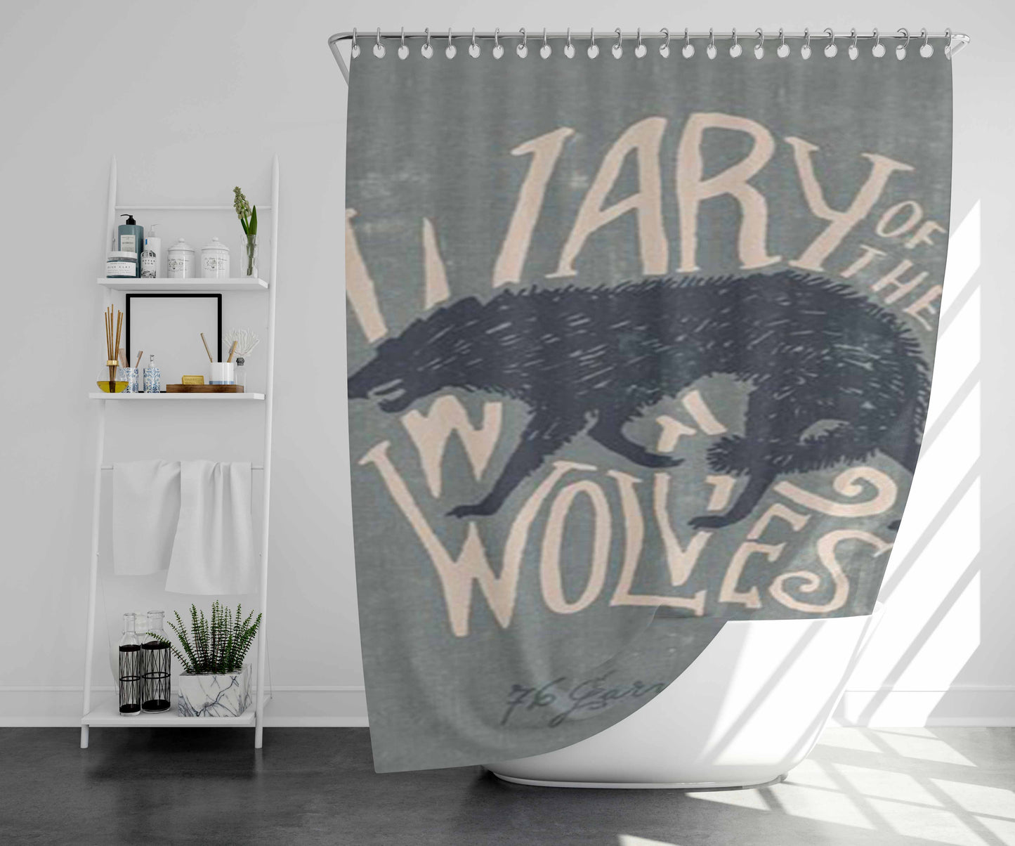 Wary Of The Wolves Bathroom Shower Curtain Fabric Waterproof | 66 X 72 Inch