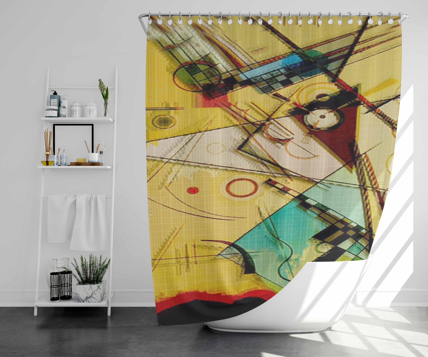Wassily Kandinsky Bathroom Shower Curtain Fabric Waterproof | 66 X 72 Inch