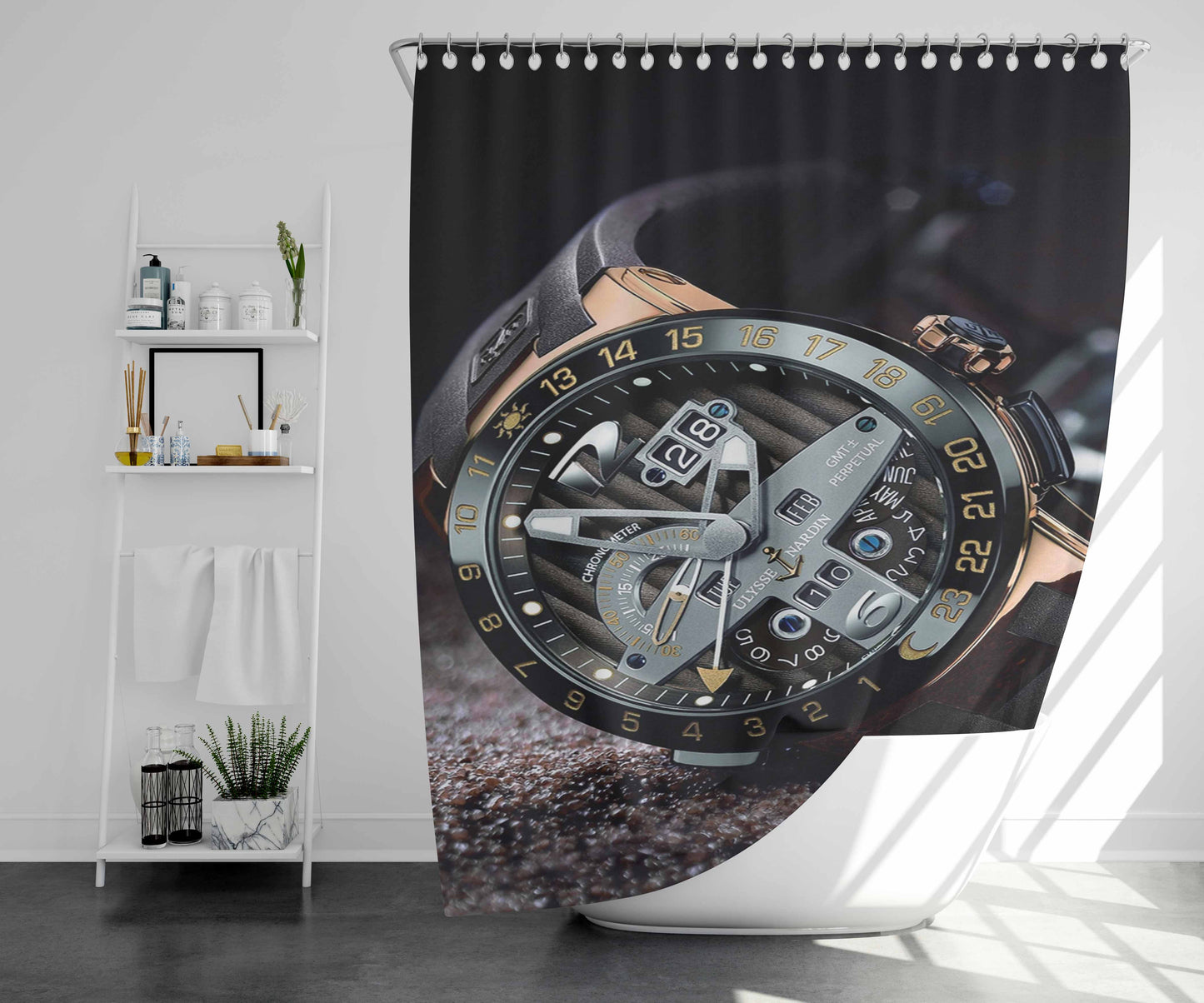 Watch Ulysse Nardin Bathroom Shower Curtain Fabric Waterproof | 66 X 72 Inch