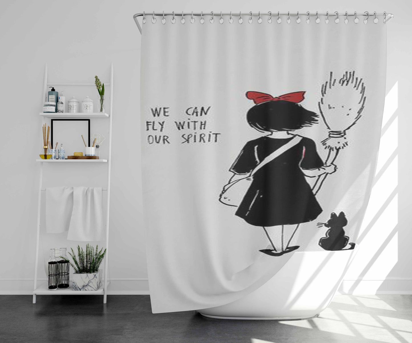 We Can Do It Bathroom Shower Curtain Fabric Waterproof | 66 X 72 Inch