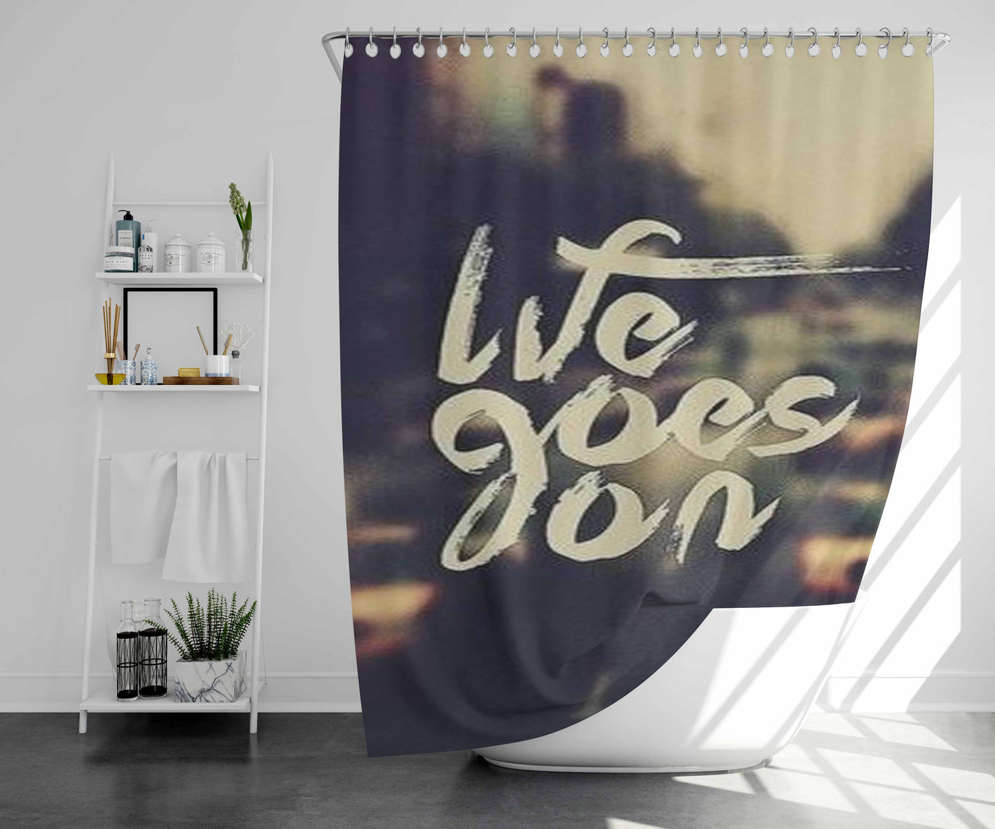 We Can Fly With Our Spirit Bathroom Shower Curtain Fabric Waterproof | 66 X 72 Inch