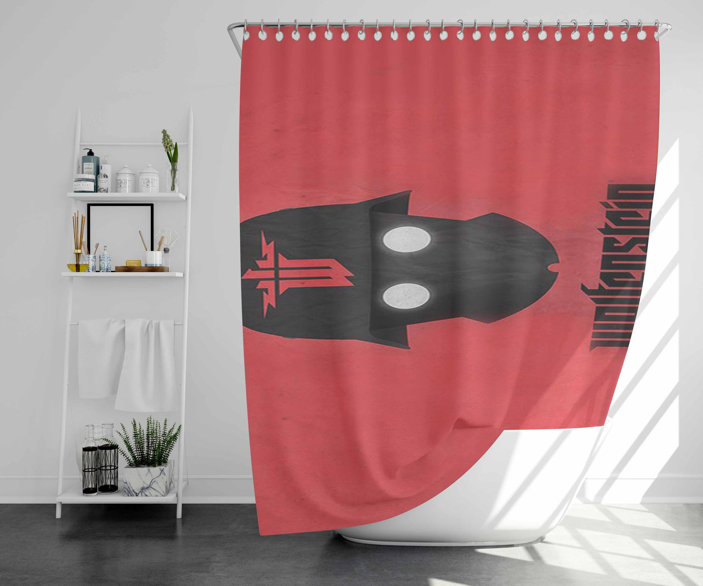 Wolfenstein New Order Bathroom Shower Curtain Fabric Waterproof | 66 X 72 Inch