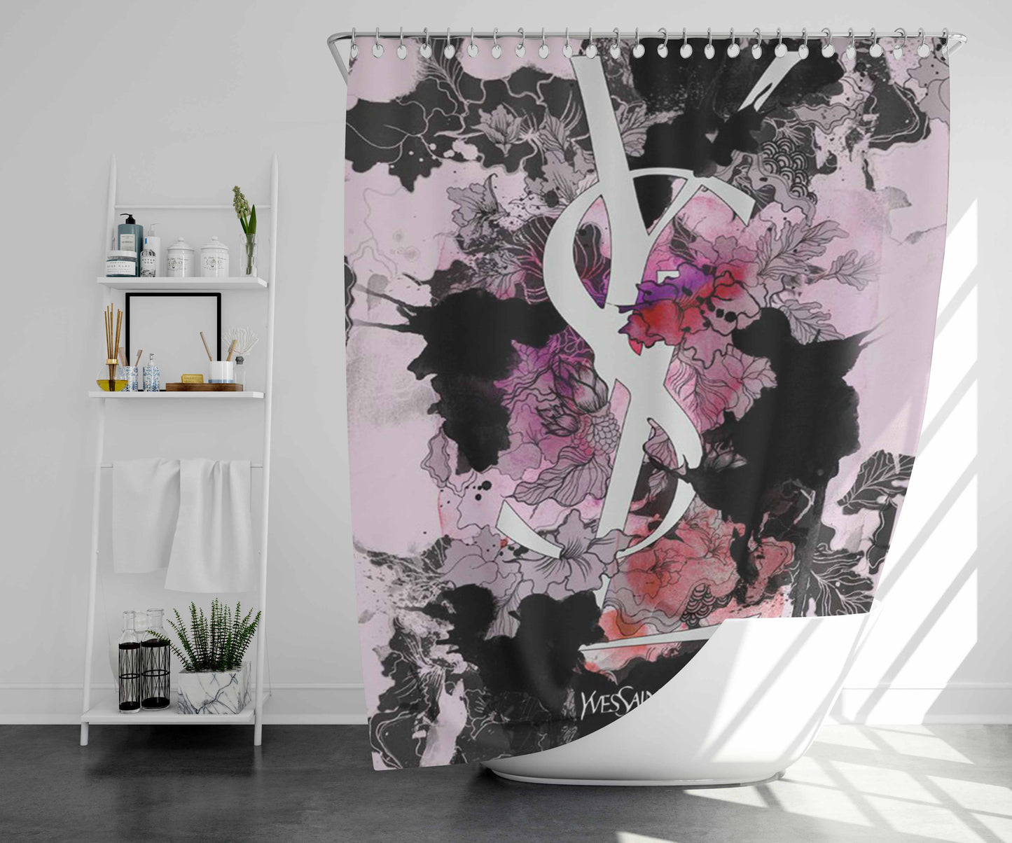 Yues Daint Laurent Bathroom Shower Curtain Fabric Waterproof | 66 X 72 Inch