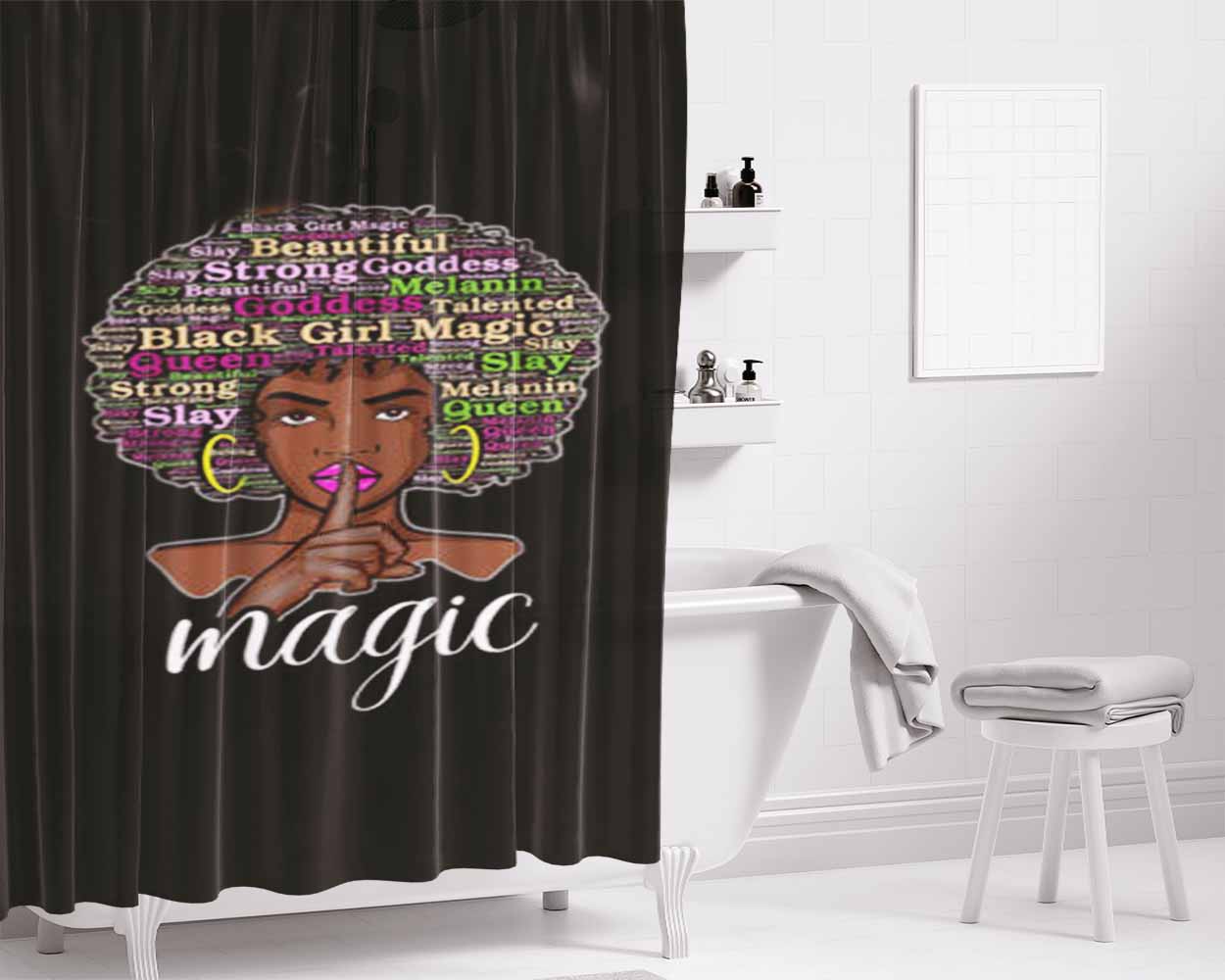21 Simpson Bathroom Shower Curtain Fabric Waterproof | 66 X 72 Inch