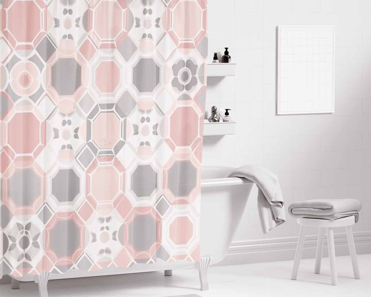 A Person Looking Up Bathroom Shower Curtain Fabric Waterproof | 66 X 72 Inch