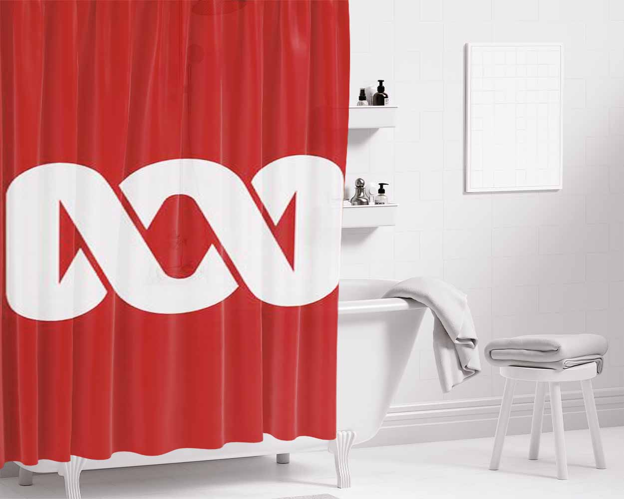 Abc Australia Logo White Bathroom Shower Curtain Fabric Waterproof | 66 X 72 Inch