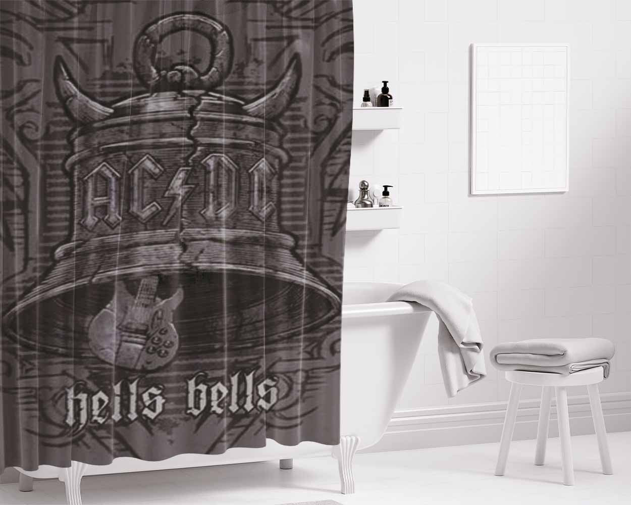 Acdc Ac Dc Malcolm Angus Bathroom Shower Curtain Fabric Waterproof | 66 X 72 Inch