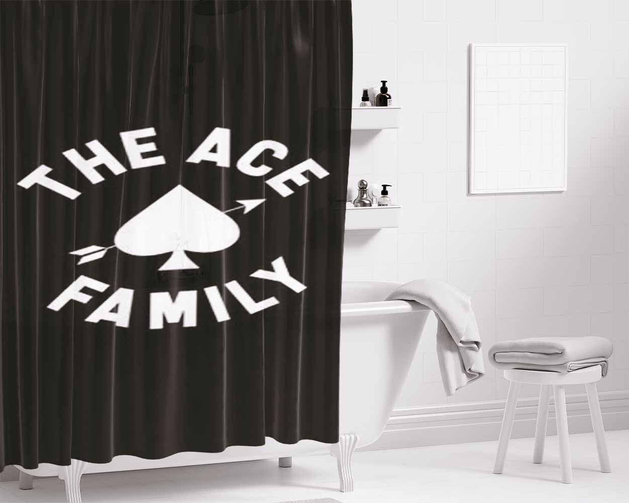 Ace Family Bathroom Shower Curtain Fabric Waterproof | 66 X 72 Inch