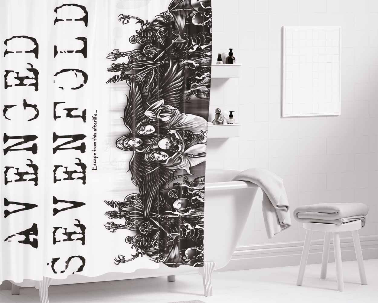 Afterlife Ax7 Bathroom Shower Curtain Fabric Waterproof | 66 X 72 Inch