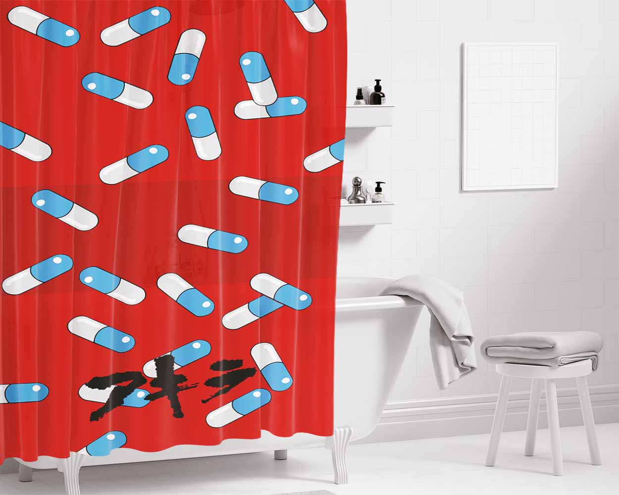 Akira Capsule Gang Bathroom Shower Curtain Fabric Waterproof | 66 X 72 Inch