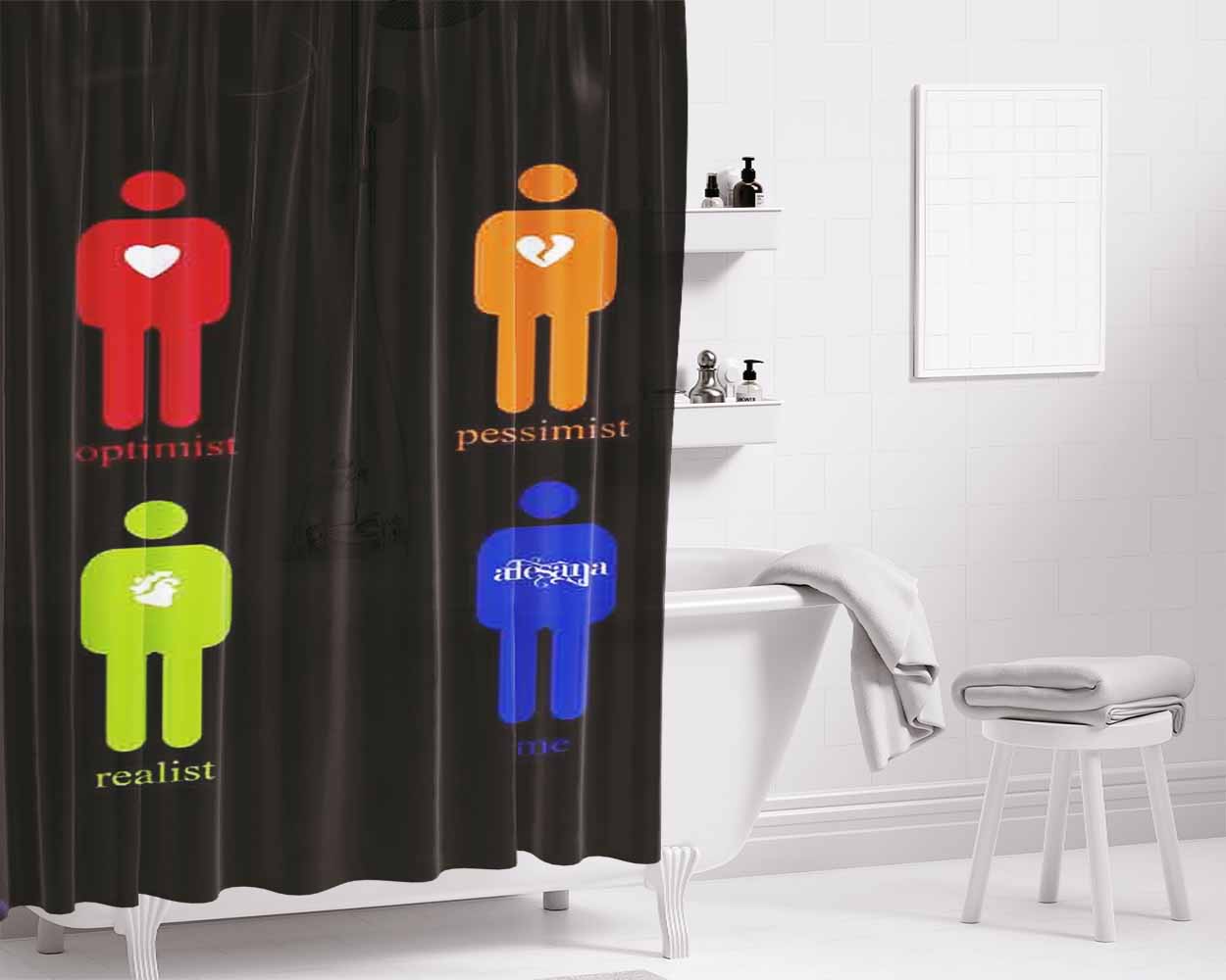 Alesana Heart Feel Bathroom Shower Curtain Fabric Waterproof | 66 X 72 Inch