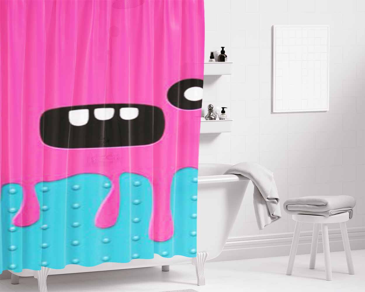 Alicious Pink Bathroom Shower Curtain Fabric Waterproof | 66 X 72 Inch