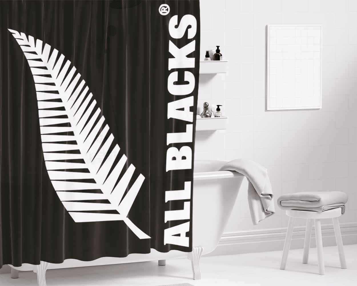 All Blacks Bathroom Shower Curtain Fabric Waterproof | 66 X 72 Inch
