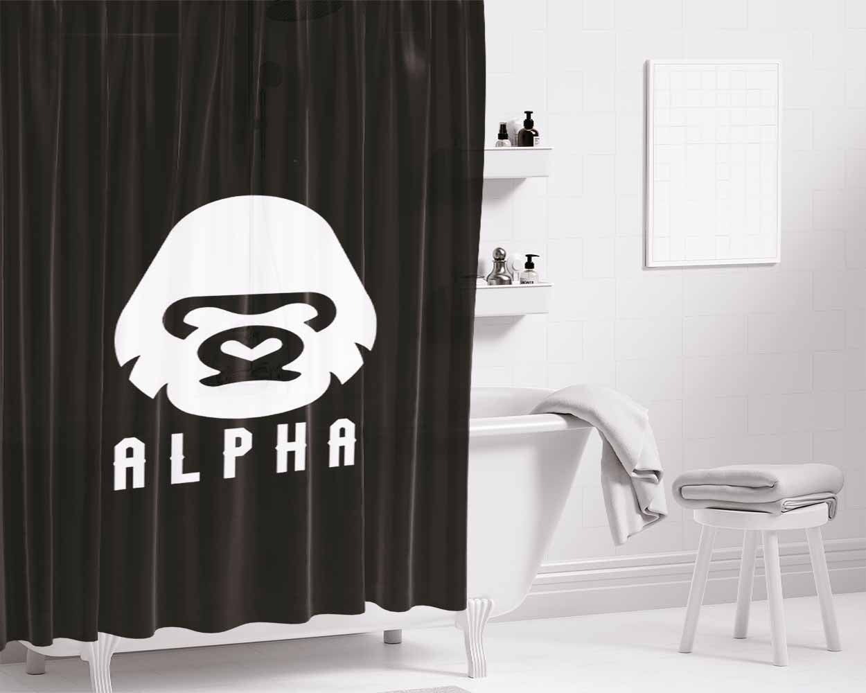 Alpha Gorilla King Kong Graphic Bathroom Shower Curtain Fabric Waterproof | 66 X 72 Inch