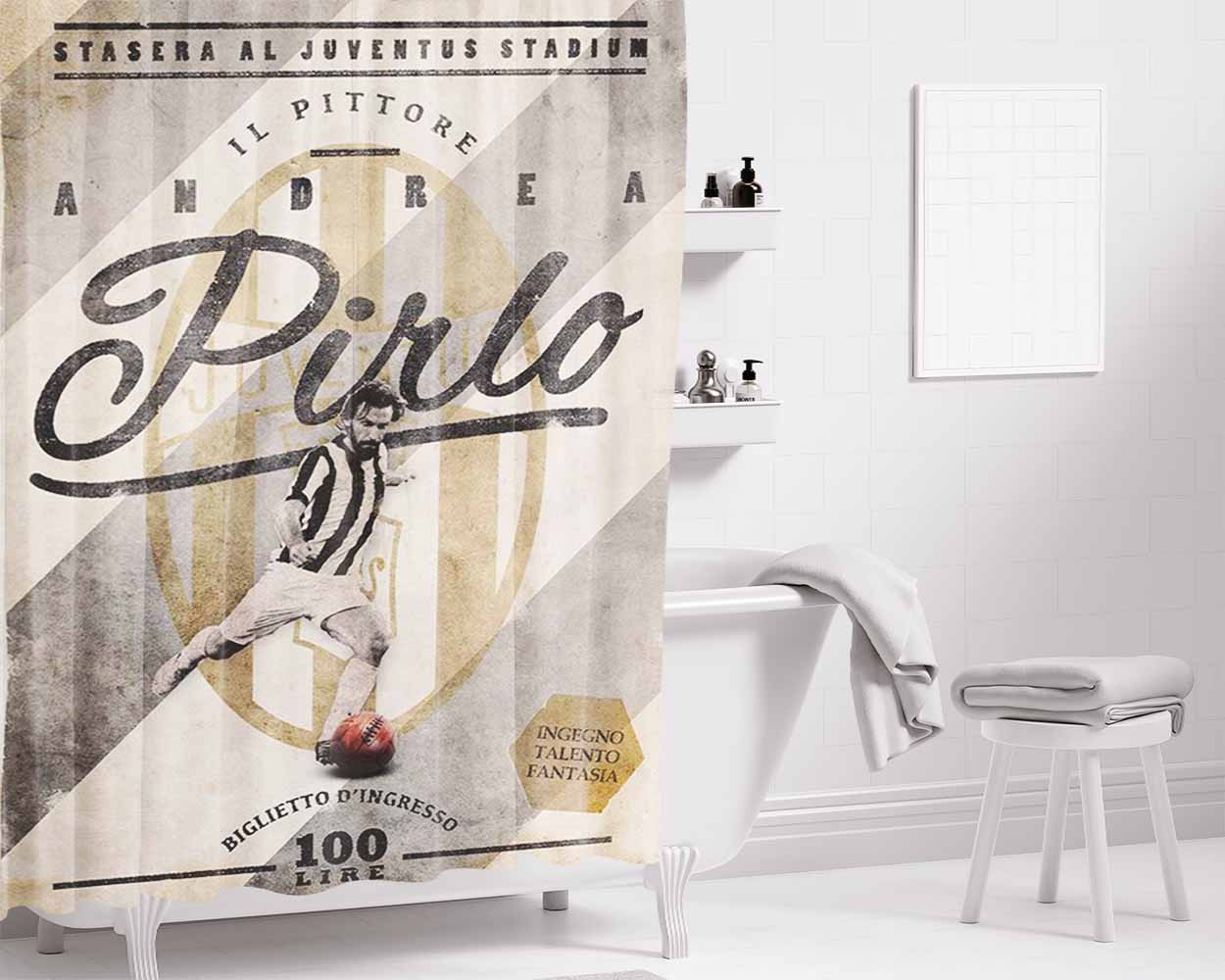 Andrea Pirlo Il Pittore Bathroom Shower Curtain Fabric Waterproof | 66 X 72 Inch