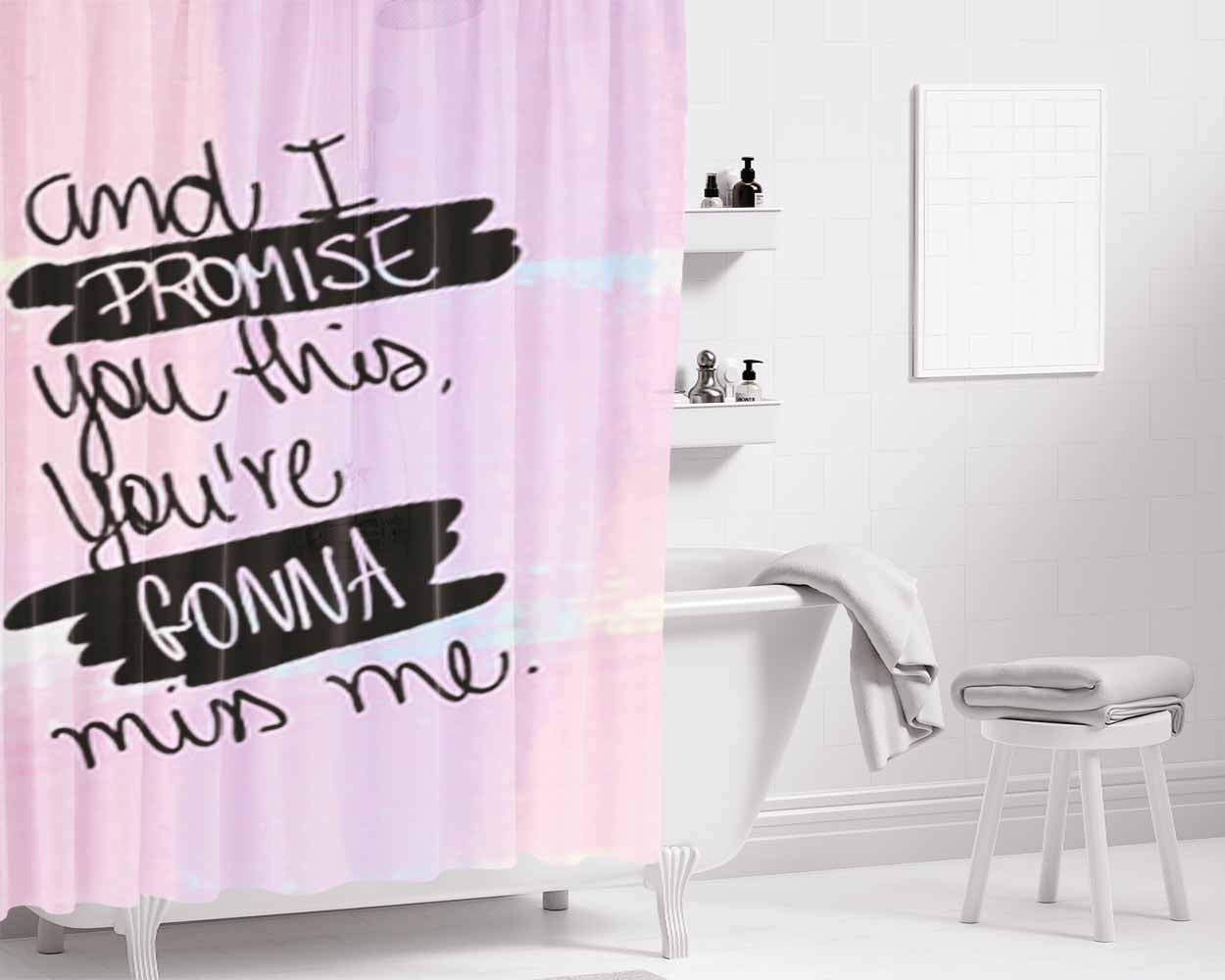 Andy Grammer Lyric Bathroom Shower Curtain Fabric Waterproof | 66 X 72 Inch