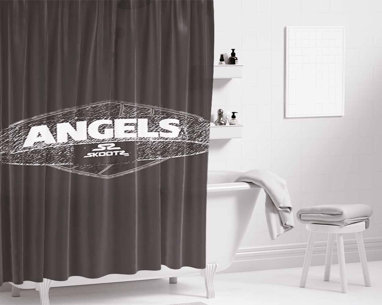 Angeles Skotz Bathroom Shower Curtain Fabric Waterproof | 66 X 72 Inch