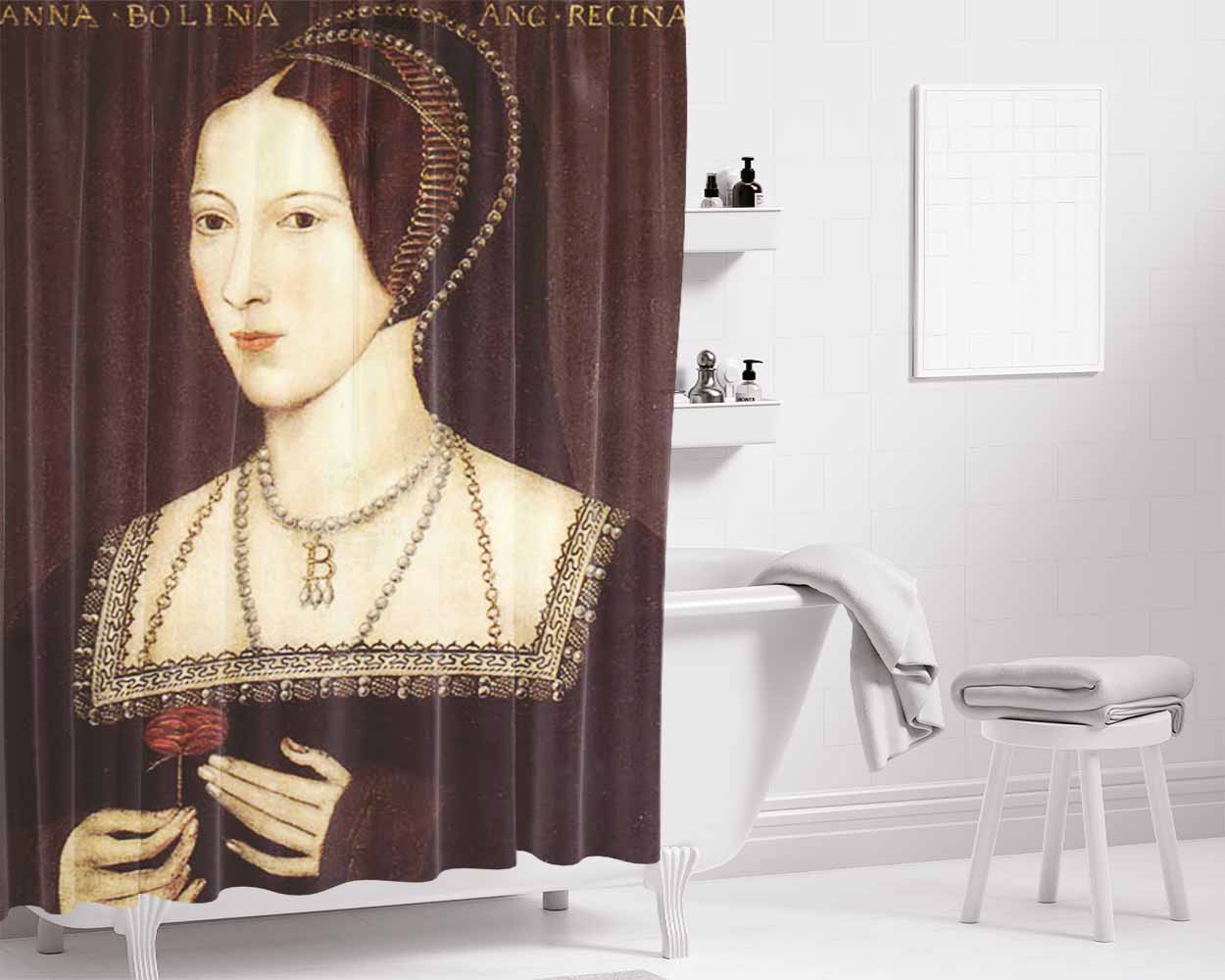 Anne Boleyn Bathroom Shower Curtain Fabric Waterproof | 66 X 72 Inch