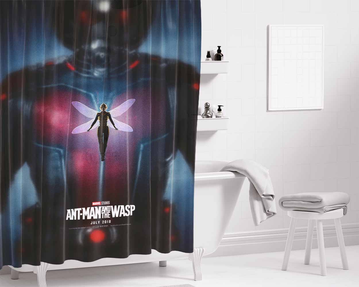 Antman And The Wasp Bathroom Shower Curtain Fabric Waterproof | 66 X 72 Inch