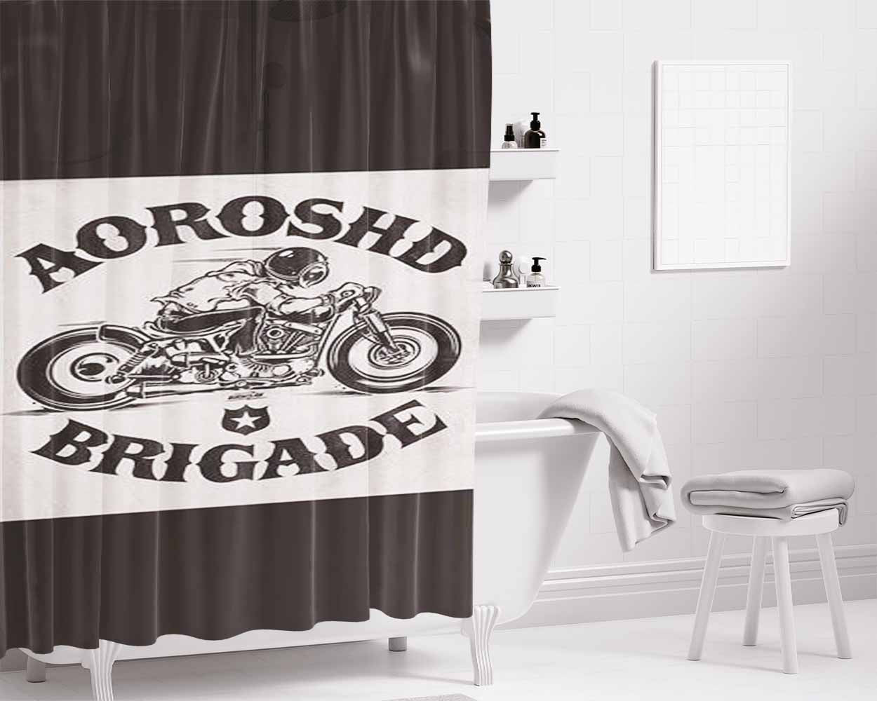 Aorosh Brigade 11 Bathroom Shower Curtain Fabric Waterproof | 66 X 72 Inch