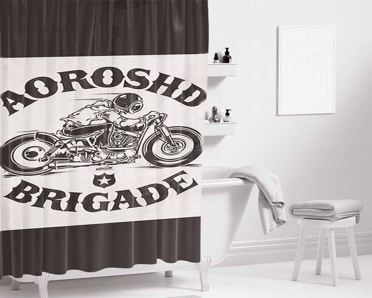 Aorosh Brigade Bathroom Shower Curtain Fabric Waterproof | 66 X 72 Inch