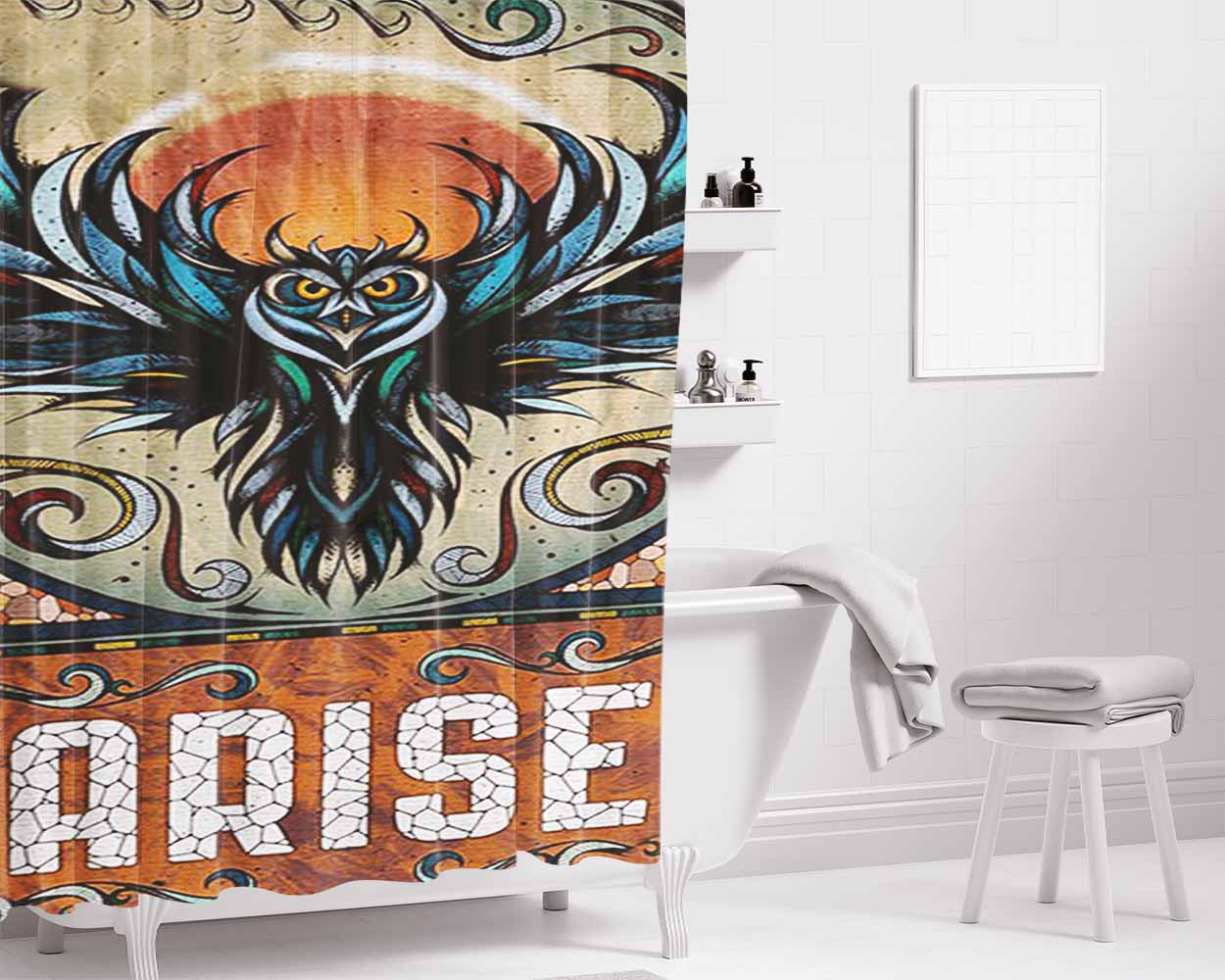 Arise Bathroom Shower Curtain Fabric Waterproof | 66 X 72 Inch
