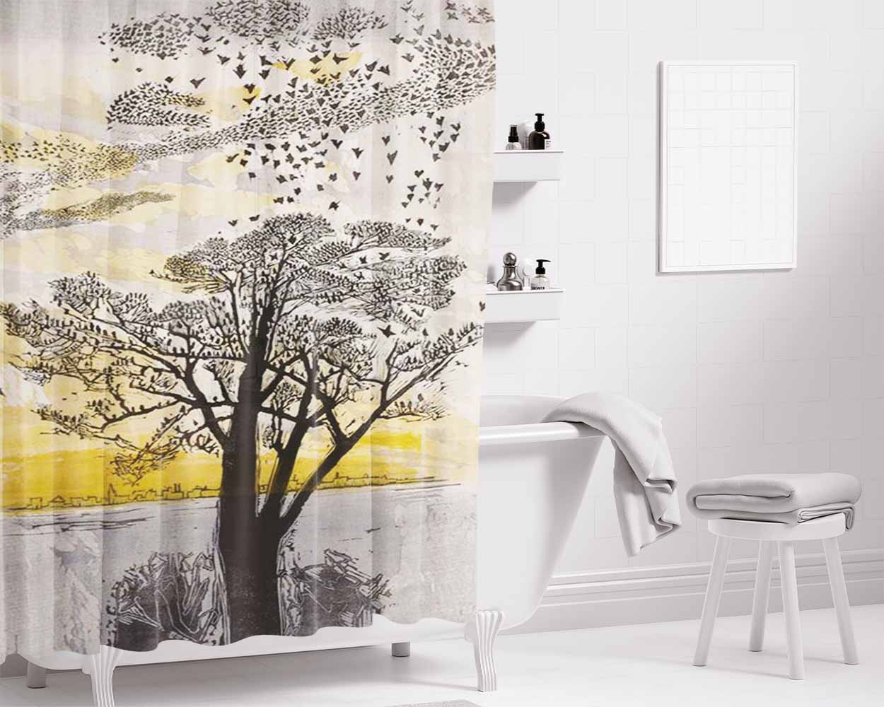 Art Bird Fenom Artist Bathroom Shower Curtain Fabric Waterproof | 66 X 72 Inch