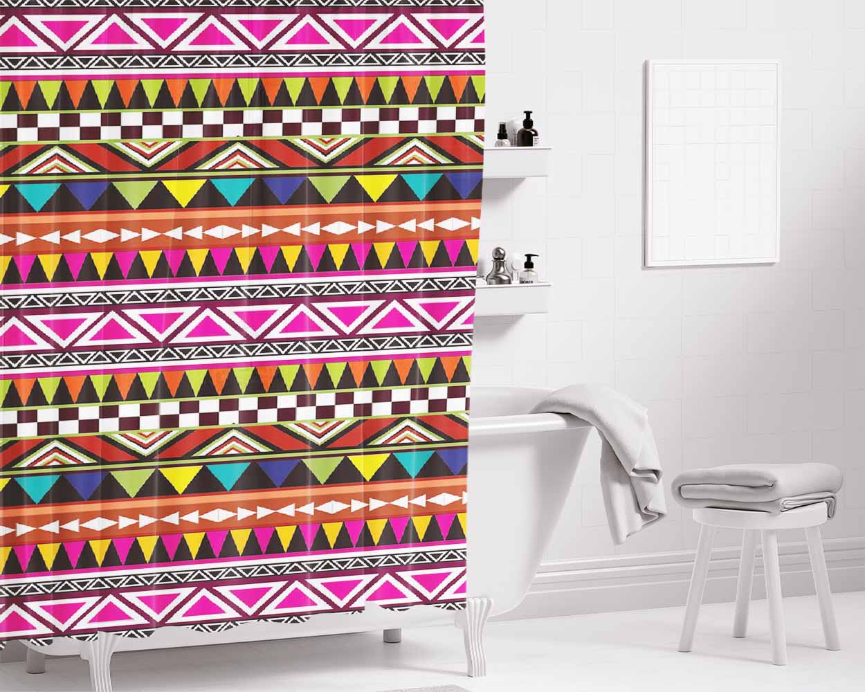 Art Carpet Bathroom Shower Curtain Fabric Waterproof | 66 X 72 Inch