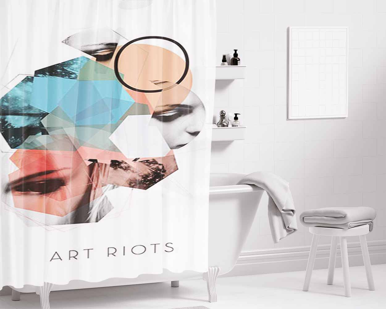 Art Riots Bathroom Shower Curtain Fabric Waterproof | 66 X 72 Inch