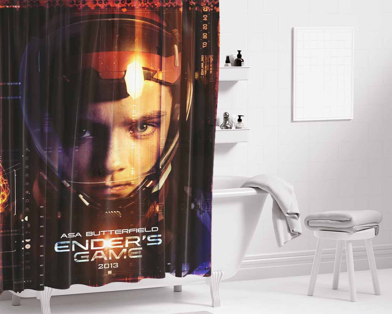 As Butterfield Enders Game Bathroom Shower Curtain Fabric Waterproof | 66 X 72 Inch