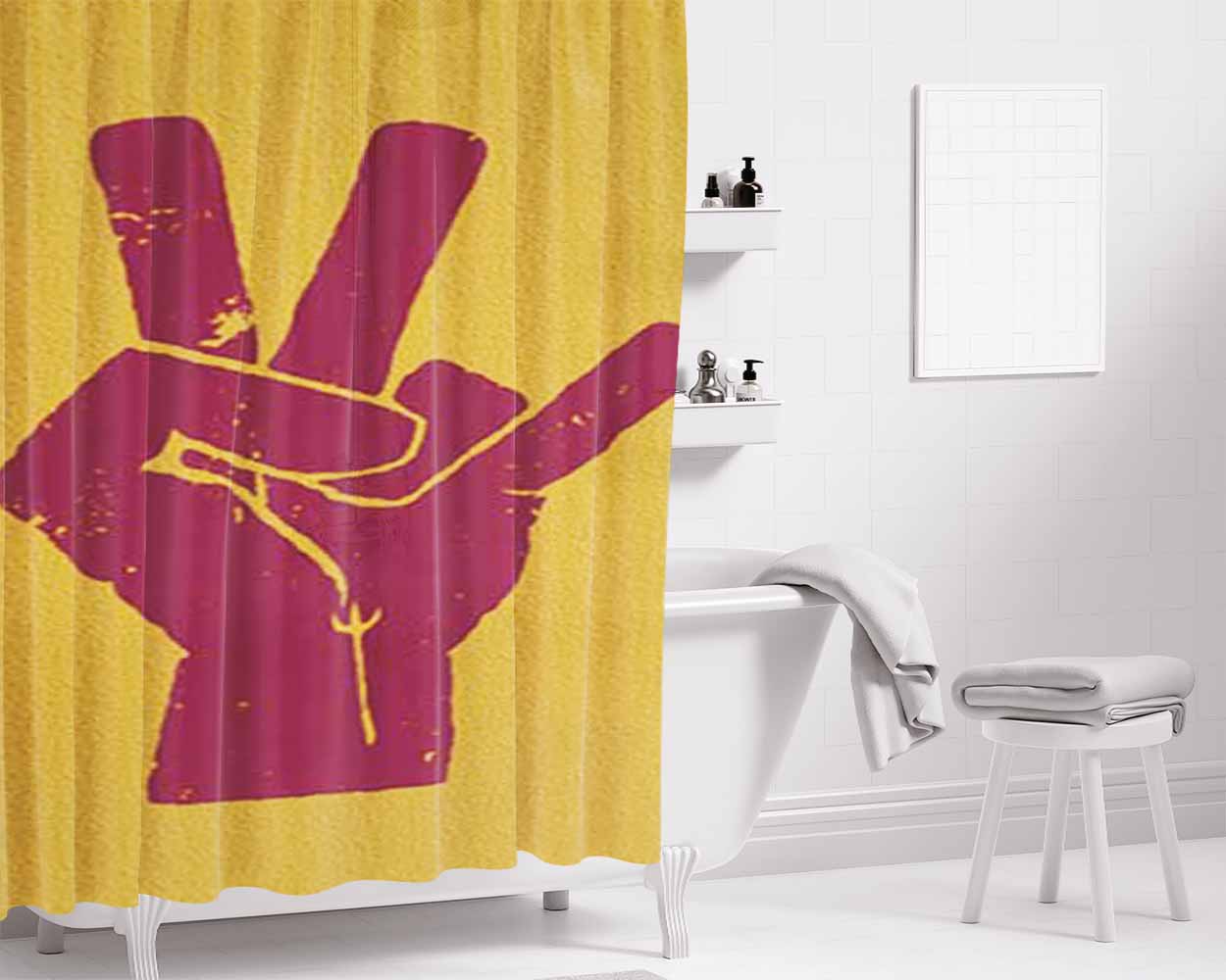 Asu Horns Bathroom Shower Curtain Fabric Waterproof | 66 X 72 Inch
