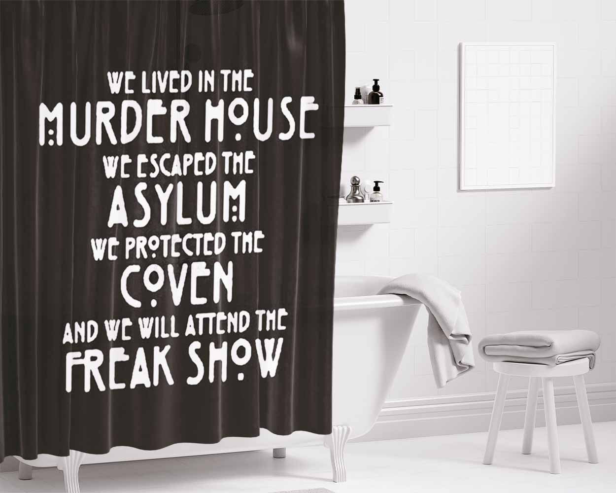 Asylum Coven Freak Show Bathroom Shower Curtain Fabric Waterproof | 66 X 72 Inch