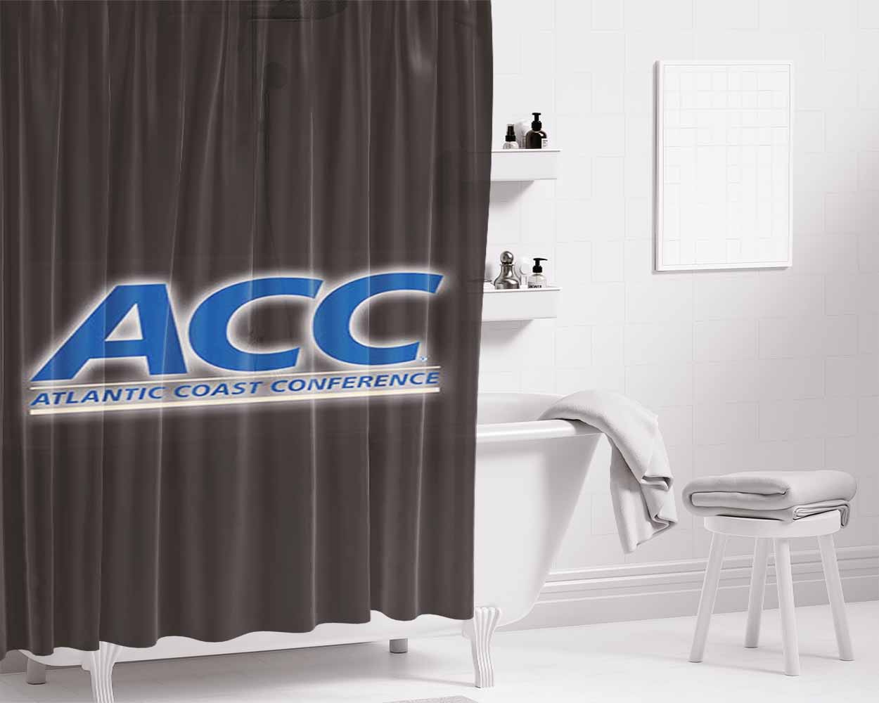 Atlantic Coast Conference Bathroom Shower Curtain Fabric Waterproof | 66 X 72 Inch