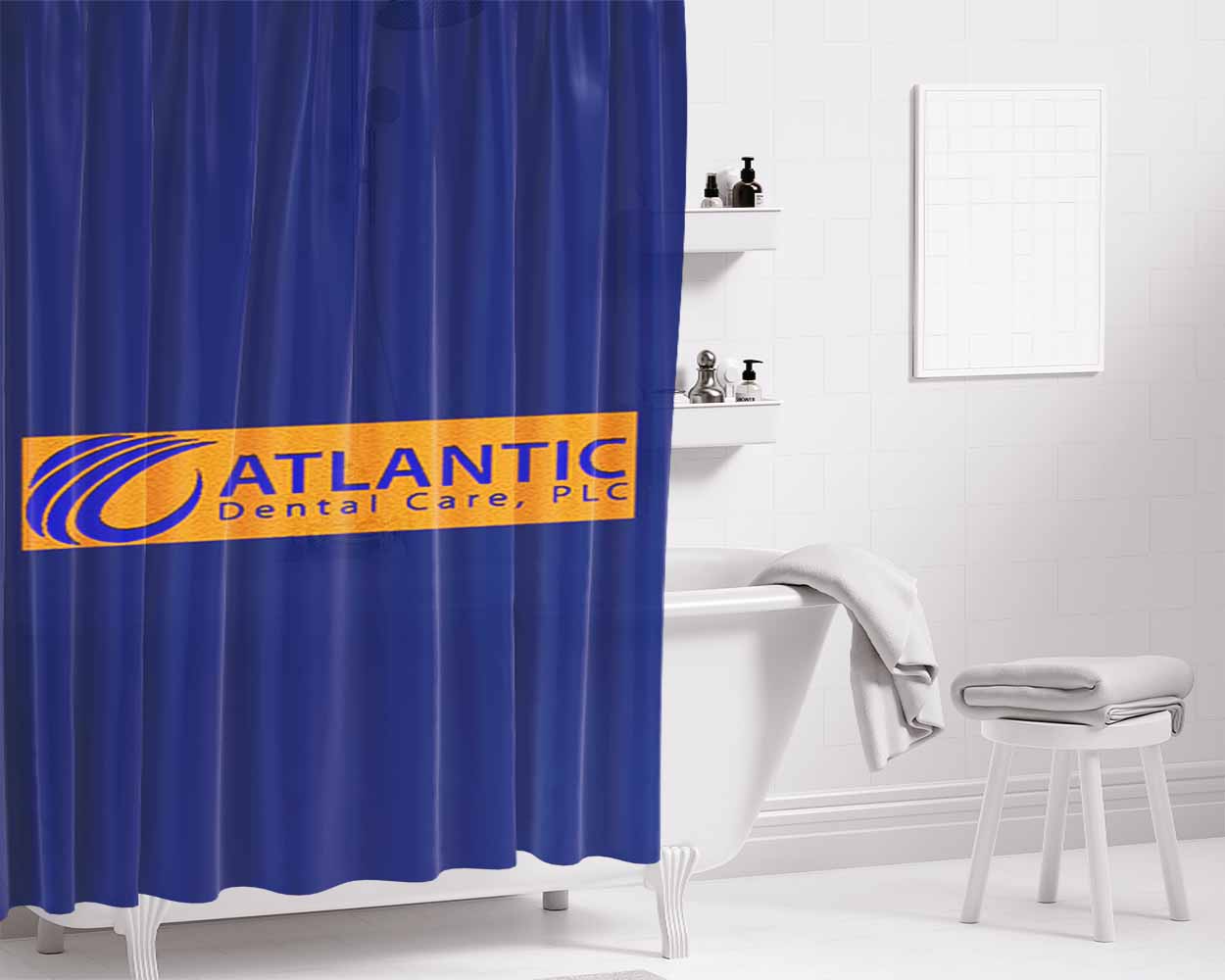 Atlantic Dentalm Care Bathroom Shower Curtain Fabric Waterproof | 66 X 72 Inch