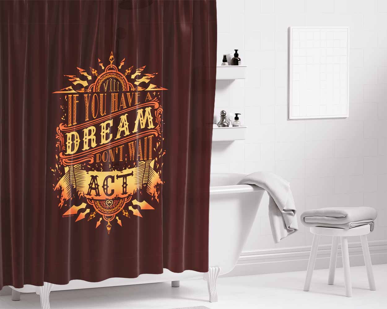 Axel'S Dream Bathroom Shower Curtain Fabric Waterproof | 66 X 72 Inch